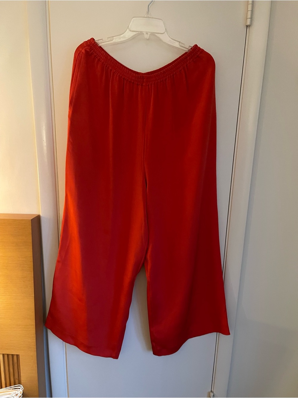 Eskandar Womenβs Wide-Leg Red Pants